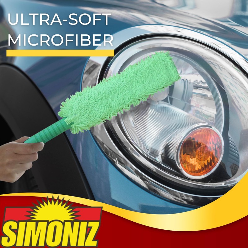 Simoniz Microfiber Flexible Duster for Dusting Blinds, Vents, Car Interior