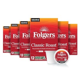 Grocery Folgers Classic Roast Medium Roast Coffee, 72 Keurig K-Cup Pods