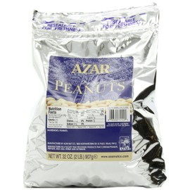 Azar Nut Company Peanuts, Dry Roasted, Unsalted, 32-Ounce Resealable Bags (Pack of 3)