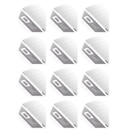 RED DRAGON Hardcore XT White and Silver RD Logo Extra Thick Standard Dart Flights - 4 sets Per Pack (12 Dart Flights in total)