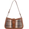 RTGGSEL Women's Contrast Color Plaid Striped Saddle Crossbody Shoulder Underarm