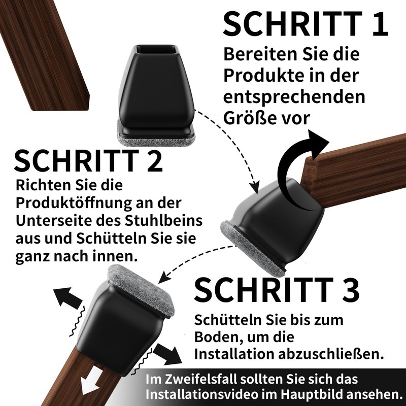 MAYZOLOP MAYZOLOP 32 Stck Stuhlbeinkappen Transparente, ?22-27mm Stuhlbeinkappen Schr?ge Stuhlbeine