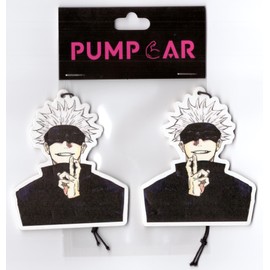 PumpCar 2 pieces Gojo double-sided hanging Japanese anime cherry-scented car air freshener Cool anime hanging for rearview mirror Car Interior Accessories Gifts, purple