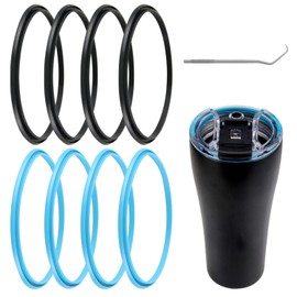 (8 Pack) Rubber Gasket for BruMate Nav Insulated Travel Tumbler,Seal Gasket Compatible with BruMate Nav 22oz Leak Proof Insulated Travel Tumbler (8, Black/Blue)