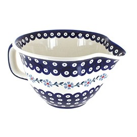Blue Rose Polish Pottery Blue Violet Batter Bowl