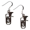 Euphonium/Tuba silver-plated drop hook earrings