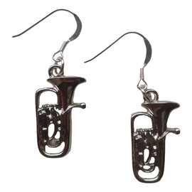 Euphonium/Tuba silver-plated drop hook earrings