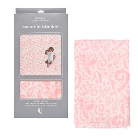 C.R. Gibson BLAN-24244 Pink Paisley 100% Cotton Muslin Swaddle Blanket for Newborns, 40" W x 40" L, Pink