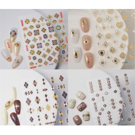 Alikato Nail Seal, 5D 3D Embossing, Nail Stickers, 4 Pieces, Just Stick, Nail Art, Self Nails, Nail Wrap, Nail Accessories, Realistic Nail Jale Stickers, For Women, Cute, Popular, Fashionable