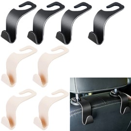 BSITSSS Pack of 8 Bag Holder Car, Car Headrest Hooks, Car Hooks, Headrest Holder, Car Accessories, Ideal for Hanging Clothes, Purses and Shopping Bags