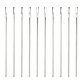 PATIKIL 10 Pcs Doll Hair Rerooting Needles, 0.8mm Doll Hair Knitting Needles Metal Doll Knitting Needles for Doll Hair Making Supplies DIY Crafts Replacement Accessories, Silver Tone