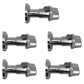 Bathroom Decor Escutcheon Plate | Plumbing Cover Plates for Pedestal Sink & Toilet Fill Valve Water Shut Off Valve. Works w/Toilet Water Supply Line. Toilet Covers (5, Chrome)