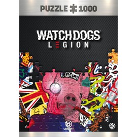 Good Loot Watch Dogs Legion: Pig Mask 1000 Piece Puzzle Includes Poster and Bag 68 x 48 cm for Adults and Children from 14 Years Ideal for Christmas and Gift Game Artwork Motif