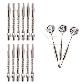 BIPY 12/Pack Silver Dart Shafts 2BA Metal Accessories Stems Aluminum Dart Pole Rod in Aluminum with Standard 2BA Thread