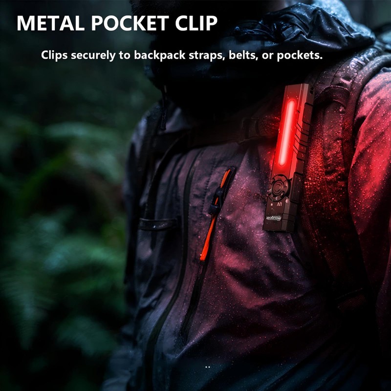 Mougcet Rechargeable EDC Flashlight 2200 Lumens, Flat Pocket Flashlight with