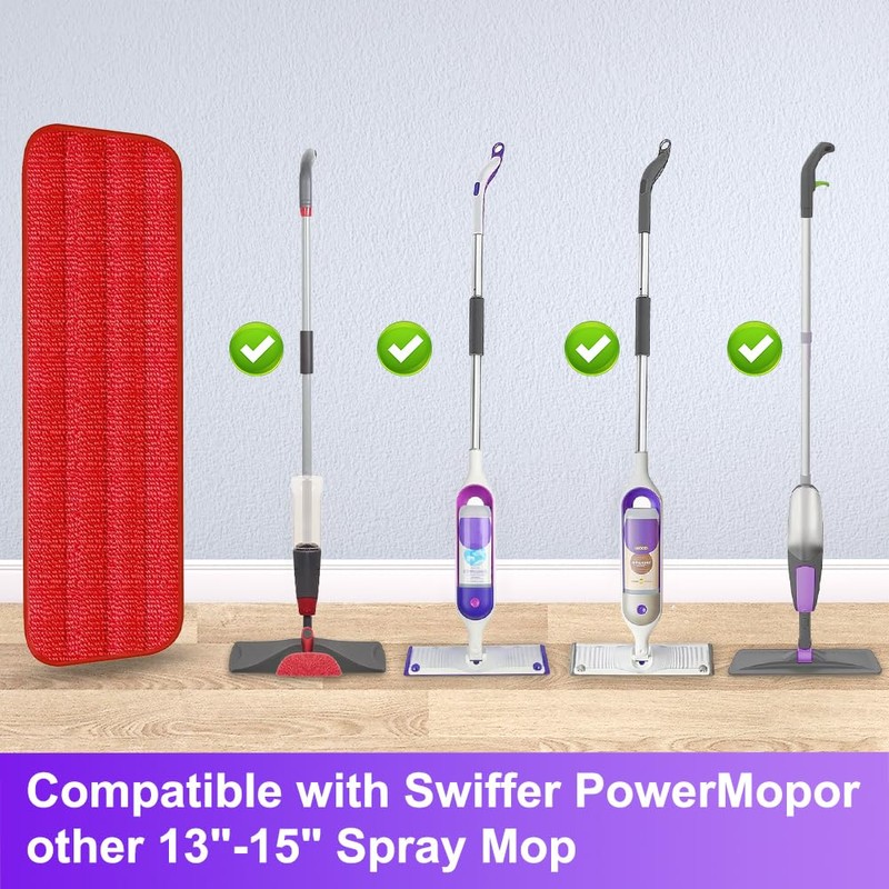 TreeLen 3 Packs Microfiber Mop Pads Spray Mop Replacement Heads