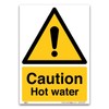 Caution Hot water Sign - A5 1mm Rigid Plastic Sign
