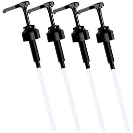 Mikinona 4pcs Black Pressure Nozzle Pump Head Oil Bottle Ketchup Syrup Dispenser Easy Install for Travel Toiletries Bottles