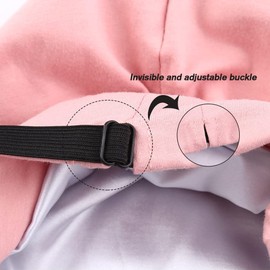 greatremy Beanie Kids Satin Hair Sleep Adjustable Bonnet for Teens Baby Girl Infant Women Slouchy Cotton Curly, Toddler Light Pink a, Toddler(0-36months)