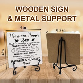 Christian Gifts for Women Men, Religious Wedding Gift, Wedding Gifts, Wedding Gift For Couples Newlyweds, Marriage Blessing Gift, Engagement Gifts for Couples, Christian Wooden Plaque Sign With Stand