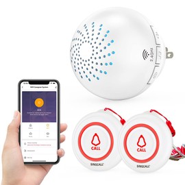 SINGCALL Tuya Wifi Smart SOS - Sistema inalámbrico de emergencia para cuidadores de pacientes ancianos, niños, 2 transmisores, 1 receptor de enchufe