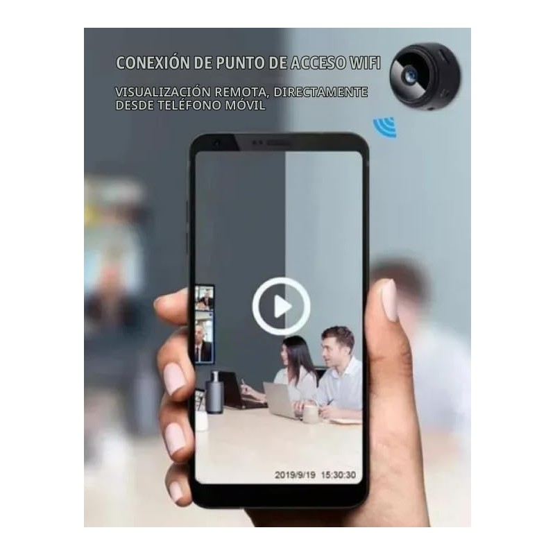 Genérico Mini Cámara IP WiFi Full HD con Visión Nocturna