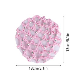 Hair Net Bun 12 Pieces Rhinestone Bun Cover Crystal Hair Net Bun Hair Net Set Hairstyle Aid Fabric Knot Net for Gymnastics Rhythmic Sports Gymnastics Ballet Figure Skating