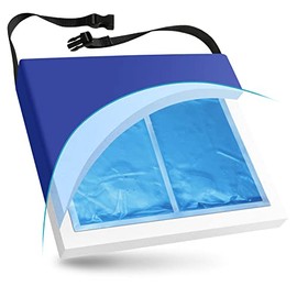 NYOrtho Comfortable Wheelchair Cushions for Seniors - Cooling Gel - with Water Proof Cover Seat - Cushion for Coccyx Sores 3 Inch High 22 Width x 18 Depth