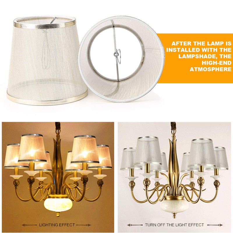 YISUN Crystal Chandelier Mini Lamp Shade 5.5-inch, Bell, Clip On,