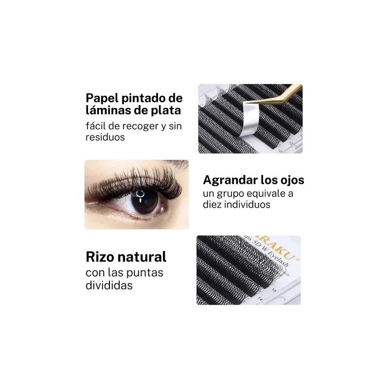 Nagaraku Extensiones De Pestañas Cifrado 5d W Shape
