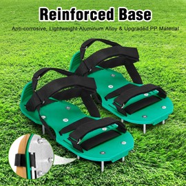 MOFEEZ Lawn Aerator Shoes for Grass - Pre-Assembled Grass Aerator Shoes for Lawn - Soil Yard Aerator Tool for Aerating Patio Garden, Green&Black