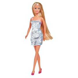 STEFFI LOVE Simba Dress with Sequins Silver - Doll 29 cm - Dress with Reversible Sequins - 105733279SMO
