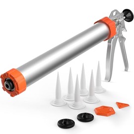 Holothurian Sausage Caulking Gun, for 20 oz Sausage Sealants & 10 oz Cartridge Sealants, 16:1 Thrust Ratio, No-Drip Aluminum Caulk Gun with 2 Plungers & 6 Nozzles