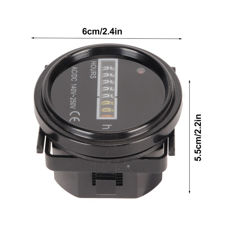 Round Hour Meter Professional High Accuracy 140‑ AC DC Mechanical