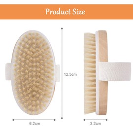 URAQT Dry Brush, Back Brush, Massage Brush, Body Dry Brush with Natural Bristles for Exfoliating Massage, Improve Blood Circulation, Cellulite (C-2PCS)