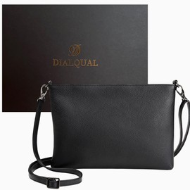 [DIALQUAL] Sacoche Men's Genuine Leather Clutch Bag, Shoulder Bag, Wedding Bag, Ceremonial Occasions, Black