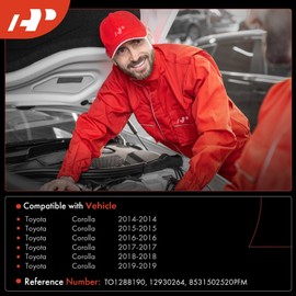 A-Premium Windshield Washer Reservoir Assembly Compatible with Toyota 2014-2019 Corolla, with (Washer Pump/Filler Neck/Cap/Hose), Replace# 12930264