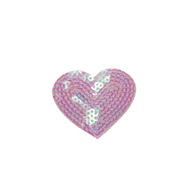 Light Pink - Valentine Sequin Heart - - 1.75 Inch