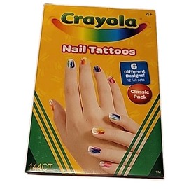 Crayola nail tattoos for kids Classic Pack 120 - 144  Random 6 Desings 12 Sets