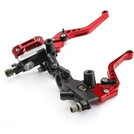 ZHTUNGFL Universal Motorcycle 7/8" 22mm Handlebar Brake Master Cylinder Clutch Lever CNC Left and Right,Hand Grips Handlebar Ends Set Compatible with Harley Honda Kawasaki Suzuki Yamaha (RED)