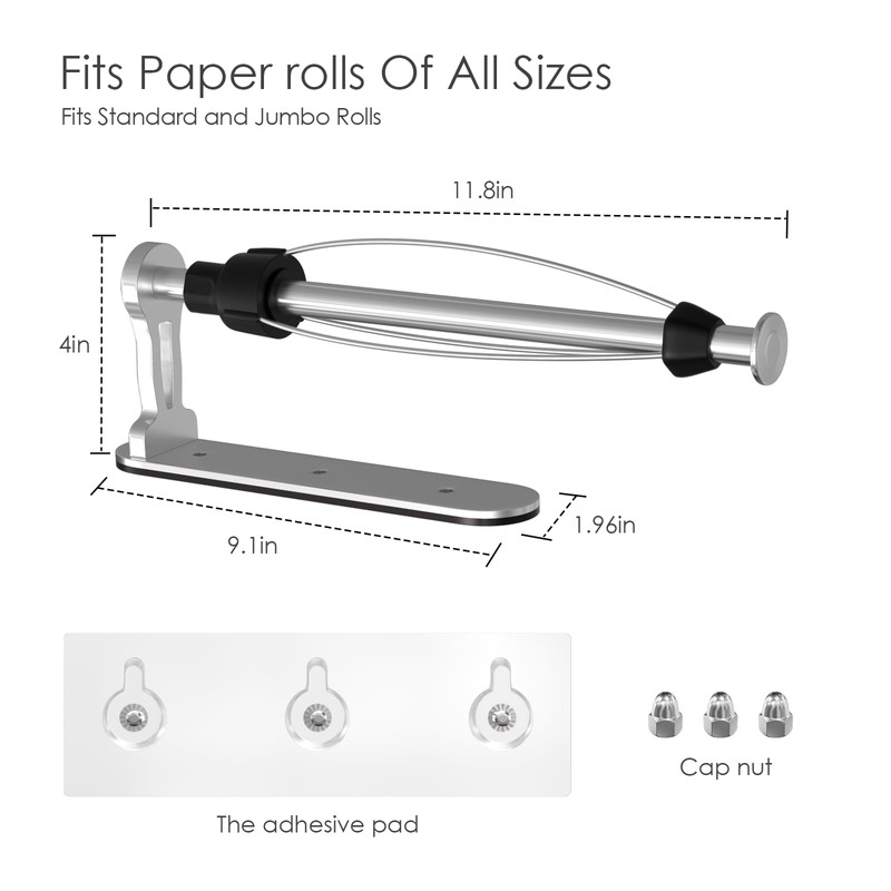 Magnetic Paper Towel Holder, One Hand Operable Paper Towel Holder