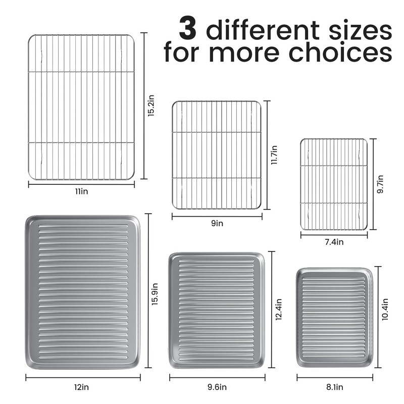 Baking Sheet with Wire Rack Set: 3 Baking Pans +