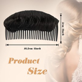 WILLBOND 3 Pieces Invisible False Hair Clips, Increased Pad Bump It Up Volume Hair Base Fluffy Princess Styling Insert Tool for Women Girls(Black)