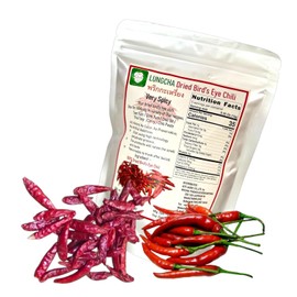 Lungcha Dried Red Chili Pods 50 Gram (1.75 Oz) base of Thai Tom Yum, Som Tum, and Very Spicy Food,