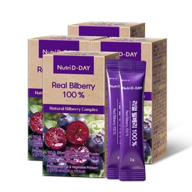 Nutri-D-Day Real Bilberry 100% x 4, total 60 packets / 뉴트리디데이 리얼 빌베리 100% x 4개 총60포