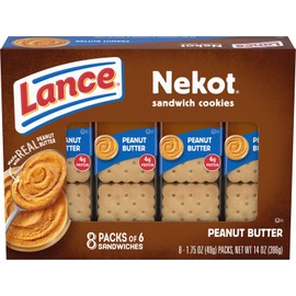 Undisclosed Lance Sandwich Cookies, Nekot Peanut Butter, 8 Individually Wrapped Packs, 6 San