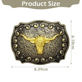 UDNFHL 2 pieces retro belt buckle, belt buckle, strap accessories, belt buckle in punk style., gold, M