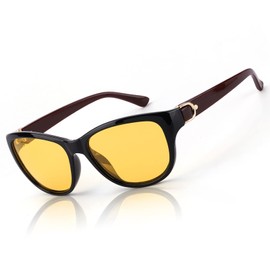 LVIOE Night Driving Glasses for Women Polarized Anti Glare Yellow Lens UV Protection CLN572