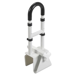 Drive Medical Adjustable Bathtub Grab Bar & Bathtub Safety Rail, White