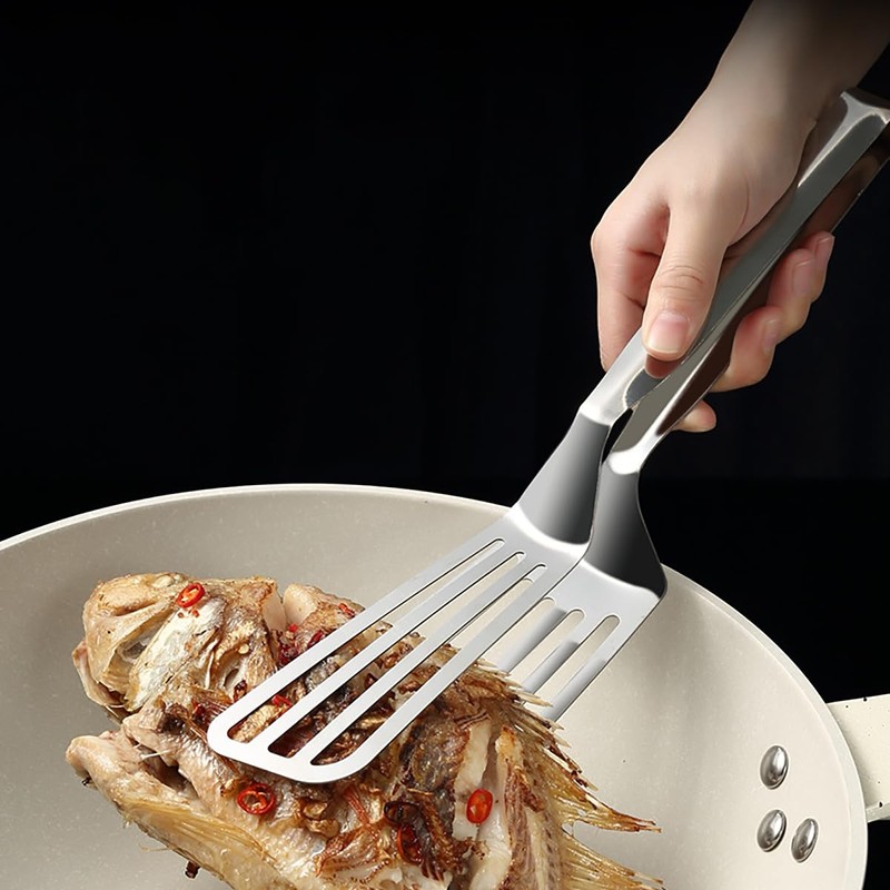 AIMALL 12.2-Inch Steak Clip, Thickened Stainless Steel Fried Fish Turner,